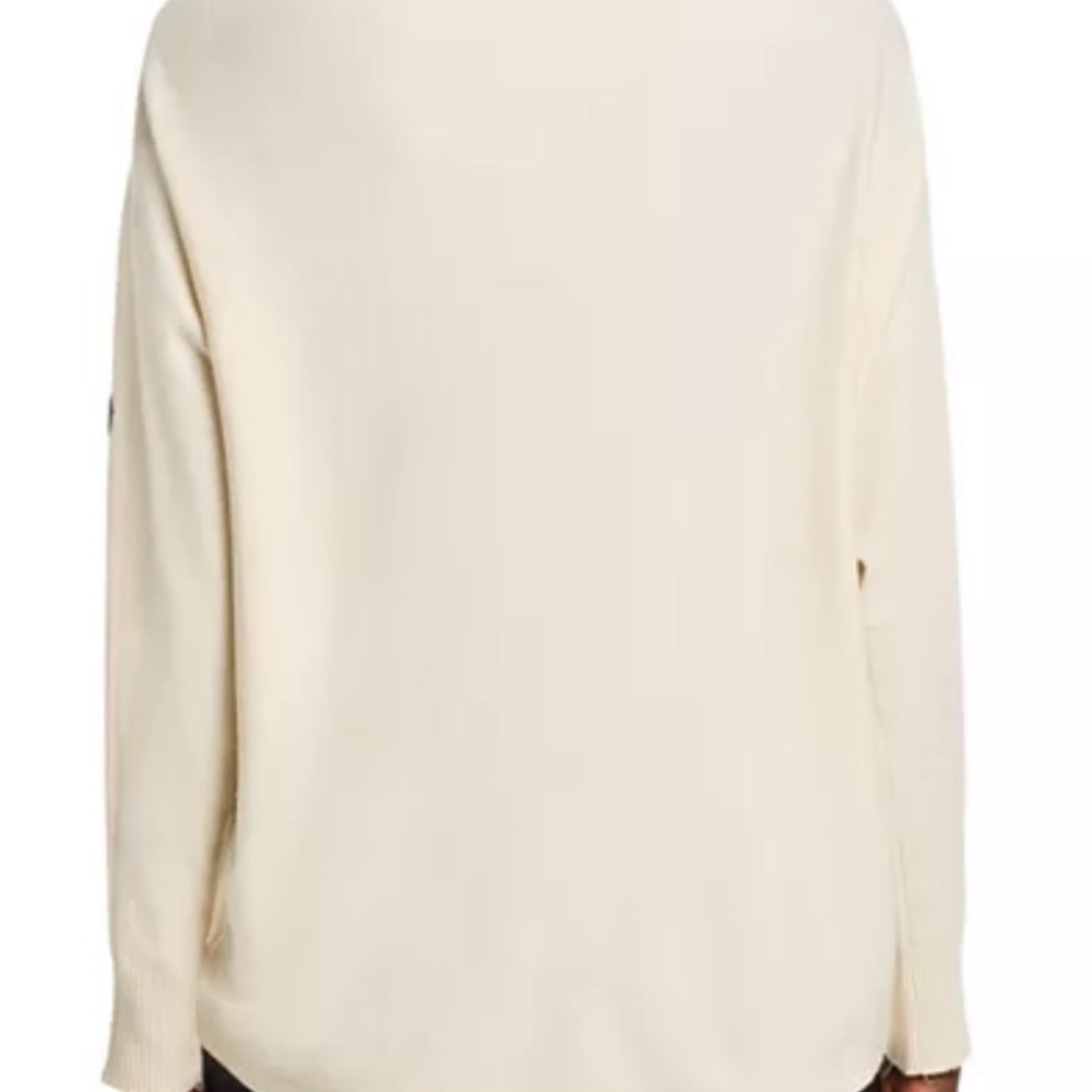 Sioni Cream Sweater w/Black Floral Appliqués, Size Small - Picture 5 of 15